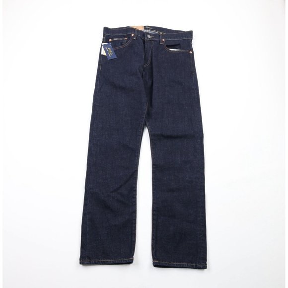 New Ralph Lauren Mens 32x32 The Varick Slim Straight Leg Stretch Denim Jeans